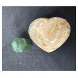 green aventurine mini tower And gem stone heart