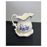vintage miniature ceramic pitcher and saucer set