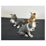 3 dog figurines, made in Japan