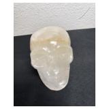 3' hand-carved natural crystal quarts skull,