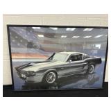25x37 Shelby GT 500 American Flag Framed