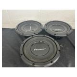 3 Pioneer TS-W303R Speakers Subs