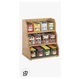 3 layer stackable wood tea bag holder