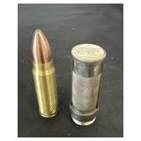 Bullet Lighter with Vintage Marbles Match Holder