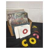 Group of records and 45s