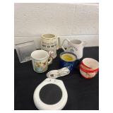 Group of coffee cups and candle warmer