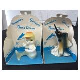 2 mini bone china figurines