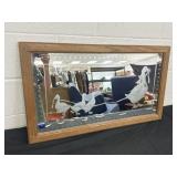 19x33 Wood Framed Duck Mirror Cute