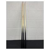 3 Smaller Style Pool Cues 3ft