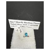 Size 7 heavily rhodium played nickel silver no