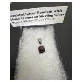Beautiful silver pendant with Idaho garnet on