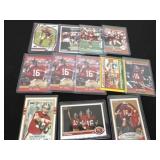 Twelve 49er Joe Montana football cards
