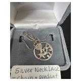 Silver necklace chain pendant marked 925