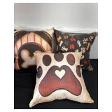 3 dog throw pillows