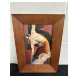 Vintage Painted Framed Artwork 16x22 in