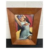 22x15.5 Vintage Wood Framed Artwork Decor