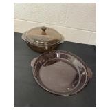 Pyrex pie dish with covered dish