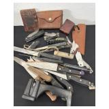 Group of knifes and sheaths