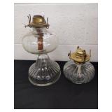 Two vintage hurricane lamp bases