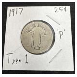 1917 p type 1 standing liberty quarter