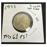 1943 s silver war nickel