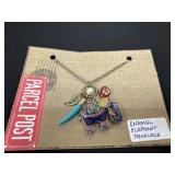 Enamel elephant necklace