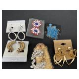 6 vintage clip earrings