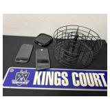 Kings court sign cell phones and coasters and