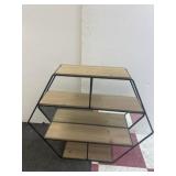 Hexagon Shape Mirrored Back Shelf 24x26