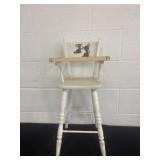 vintage white wooden doll high chair