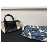 Cooler bag with black and white purse
