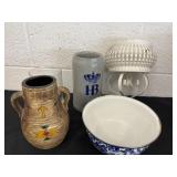 Group of bowls and cups wall hanger and more