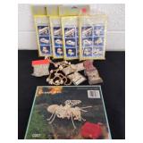 Vintage wooden models and shells
