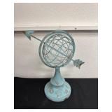 13ï¿½ decorative turquoise wrought iron armillary