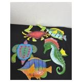 Metal sea fish wall hangers