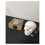 Candy skulls with wood box
