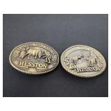 2 hesston rodeo belt buckles