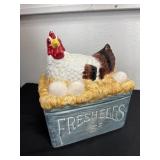 Rooster Fresh eggs cookie jar