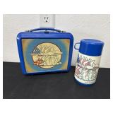 vintage 1983 Aladdin blue plastic lunch box and