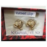 Vintage clip Kramer of ny earrings
