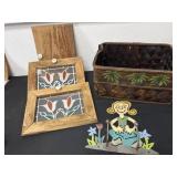 Wood cabinet cabinets with design and basket and