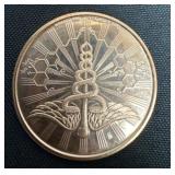 Pot leaf copper round