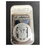 APMEX 1 oz Silver Bar containing 1 troy ounce of