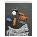 Hair clips and 3.00 glasses and blocks