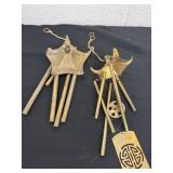 2 brass wind chimes