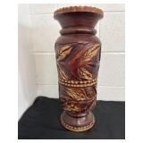 18ï¿½ vintage hand-carved turned wooden pedestal