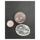 polished pieces appear to be natural rose quartz
