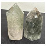 2 natural Green Phantom Quartz
