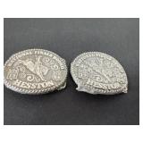 2 new national finals rodeo hesston belt buckles