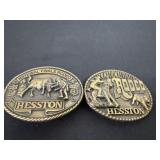 2 hesston rodeo belt buckles